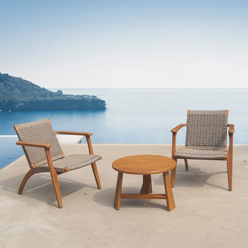 patio furniture factory direct wholesale luxury all weather outdoor teak woven rope furniture