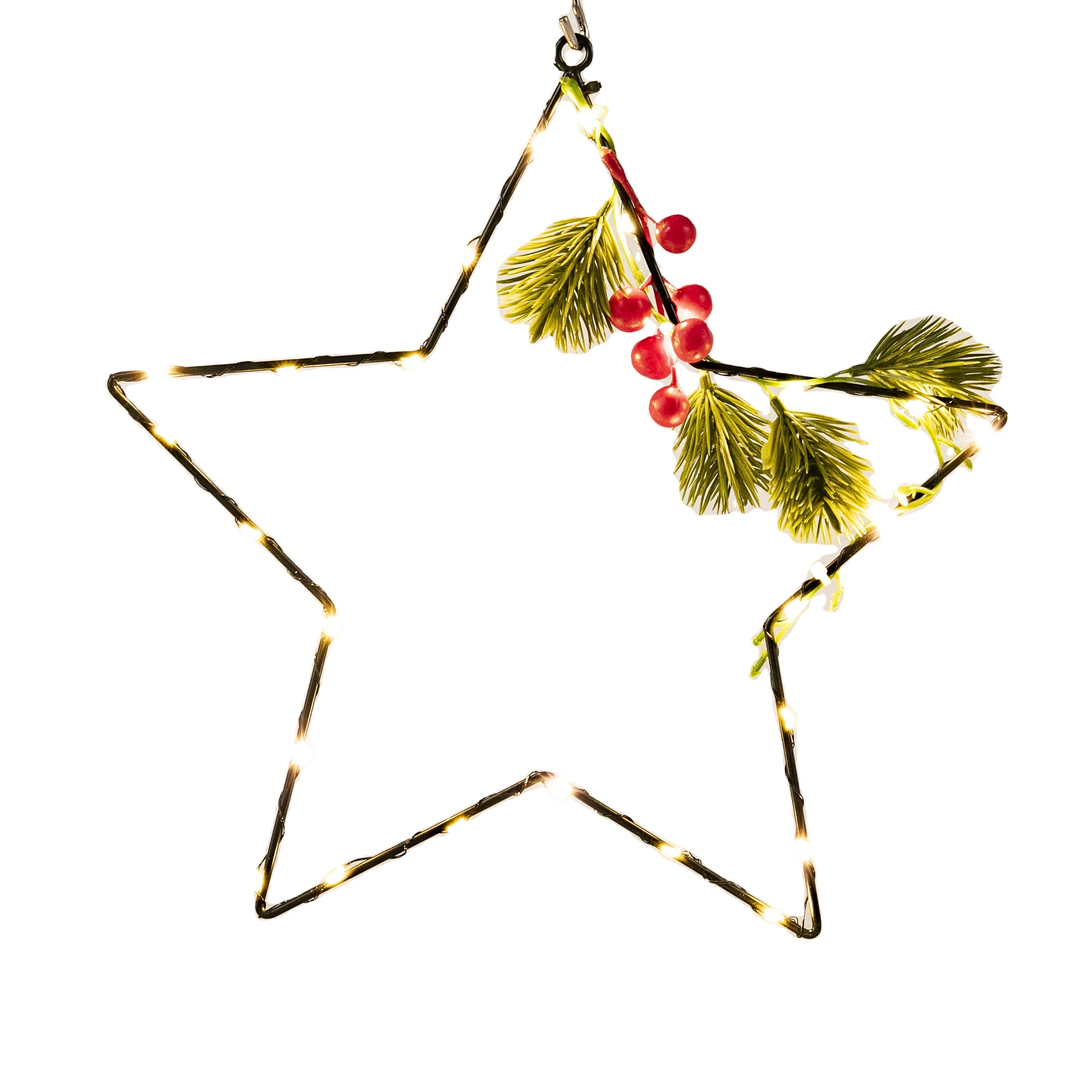 Подвесная металлическая звезда на батарейках со светодиодным медным проводом для рождественского праздничного декора
