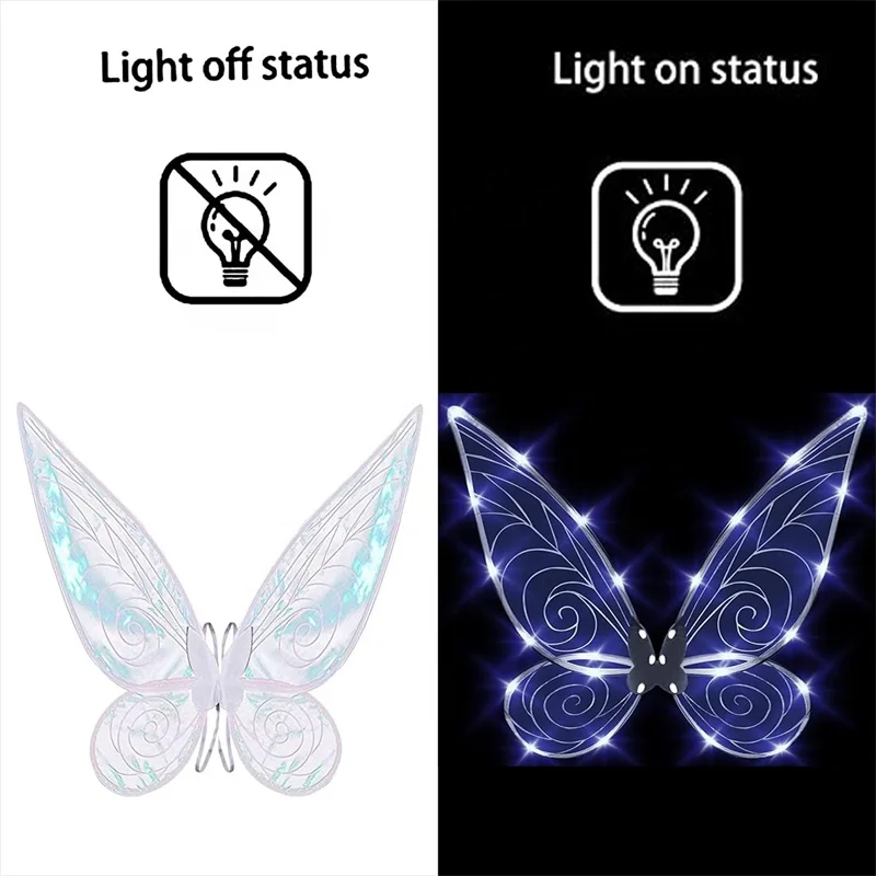 Light up Fairy Wings for Adults Electroluminescent Wire LED Girls Women Halloween Costume Dress Up