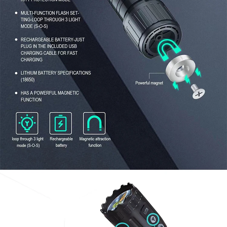 WIFI Camera led flashlight work light lantern for camping hiking style rechargeable tactical led torch flashlight