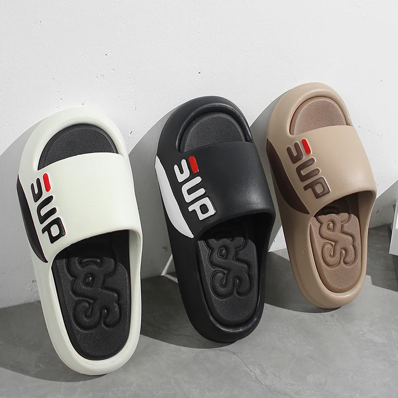 2024 outdoor Men Design Custom Summer cushion trend resistance slip-on thick bottom Platform Style sport slippers sandals eva