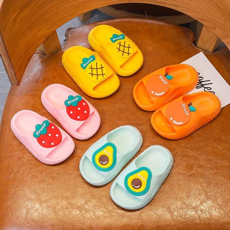 Cloudy Feeling Children Cute Fruit Slippers Kids Fashion Bathing Slides