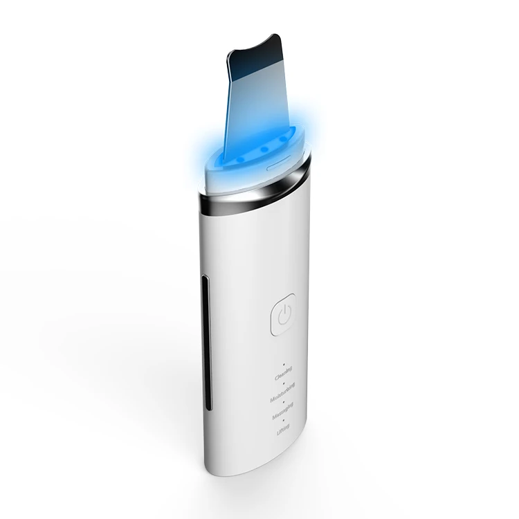 Ems Ultra Sonic Ultrasound Electric Ultrasonic Ion Facial Face Acne Pore Spatula Skin Scrubber With Led Light