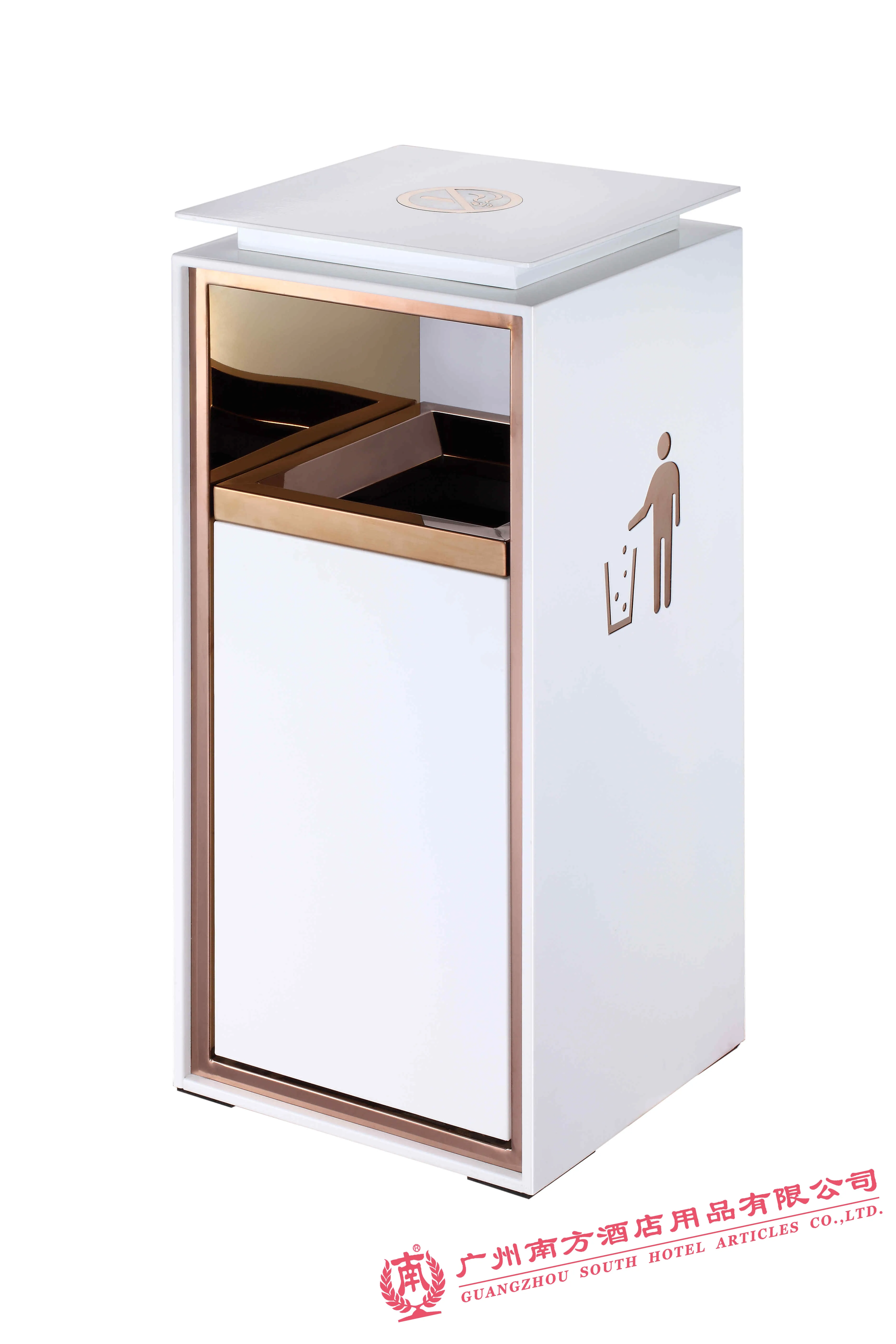 GNF  indoor public commercial rail bin stainless steel recycle waste bin