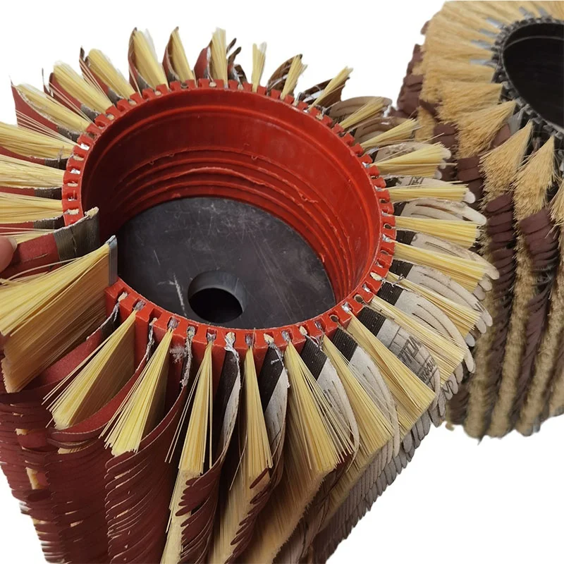 Wheel sander sandpaper brush sisal hemp strip brush roller wood polishing sisal hemp brush strip