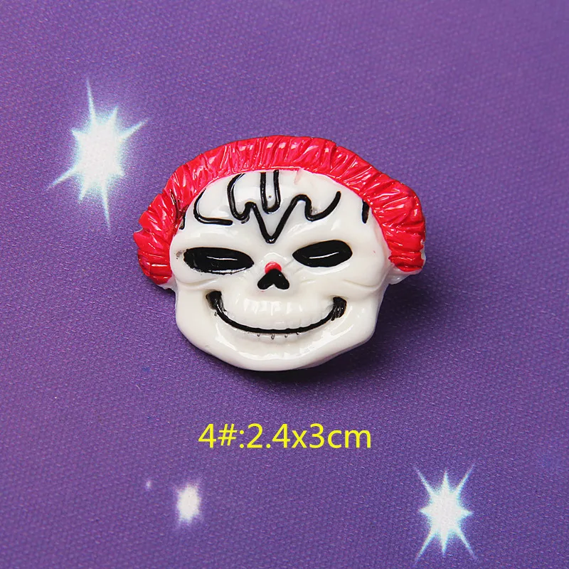 Halloween DIY Phone Case Accessories Ghost Head Voodoo Doll Bloodshot Lucite Beads Party Acrylic hand drawn beads