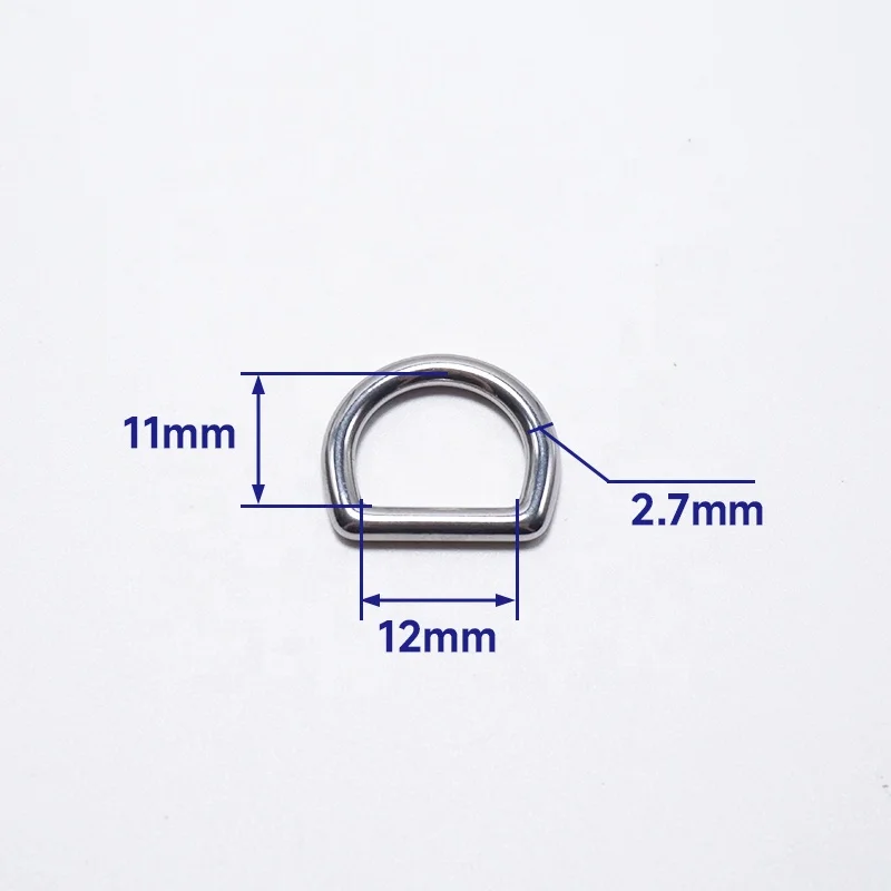 304 Stainless Steel 10mm 12mm 15mm 16mm D Ring Dog Collar Hardware Buckle