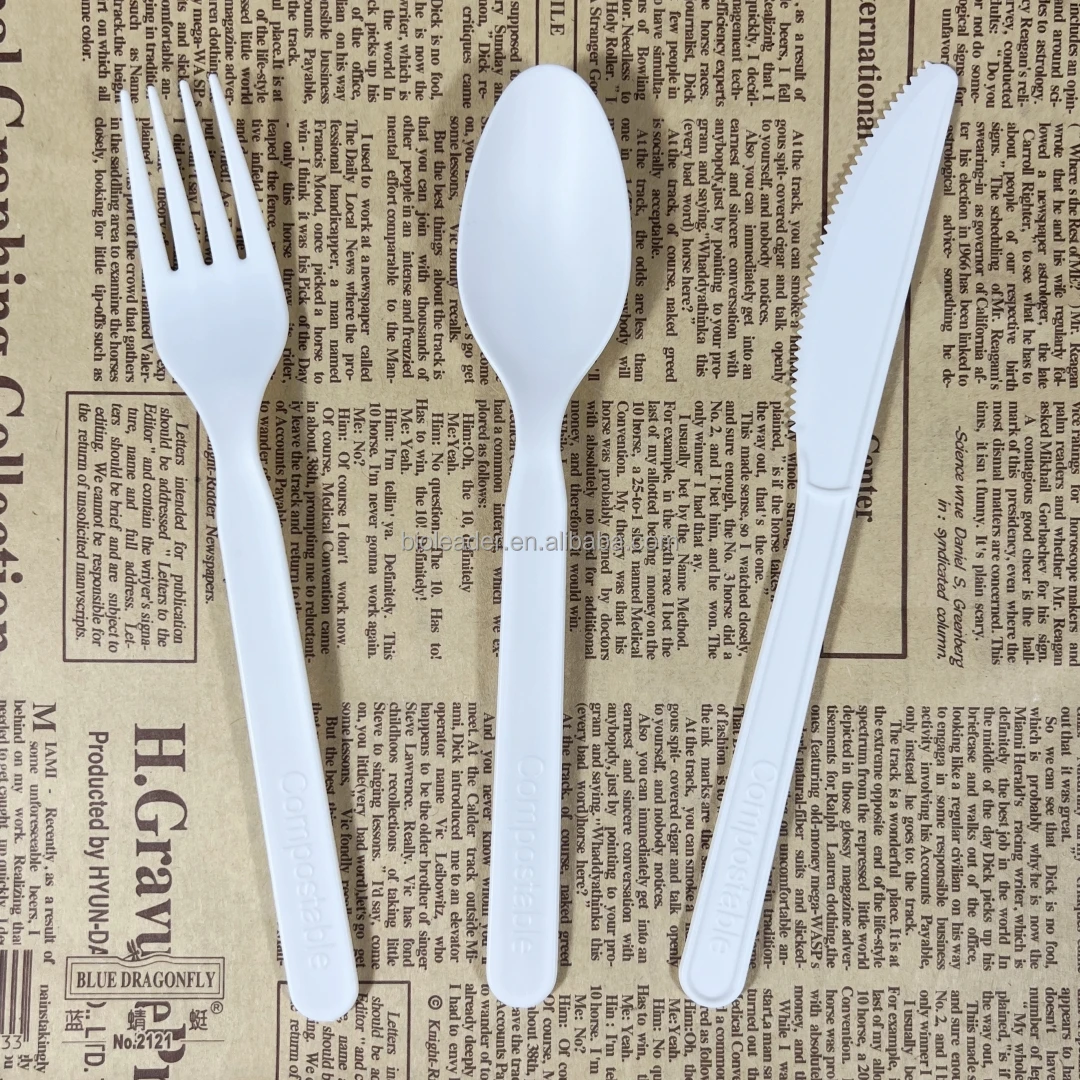 Eco friendly Biodegradable Disposable Cornstarch Plastic Spoon