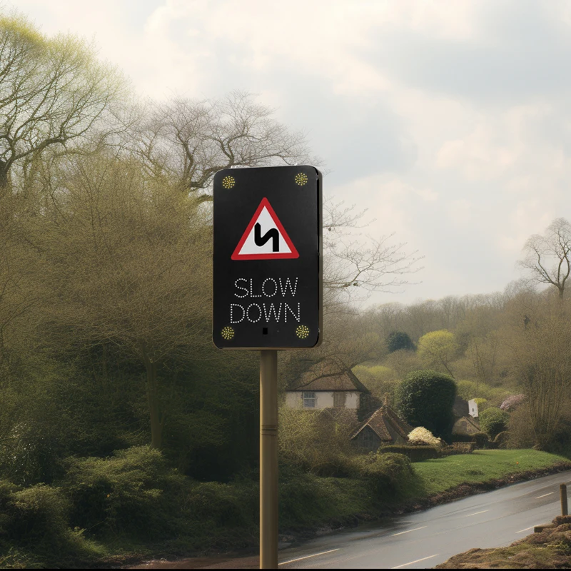 Display Device Enforcement Doppler Speedometer Signs Activates Radar Speed Feedback Sign