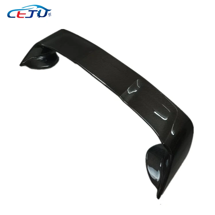 Glossy Black Carbon Fiber Look  ABS Material Rear Wing Car Rear Trunk Boot Lip Spoiler Wing Cover For Mitsubishi Lancer EX