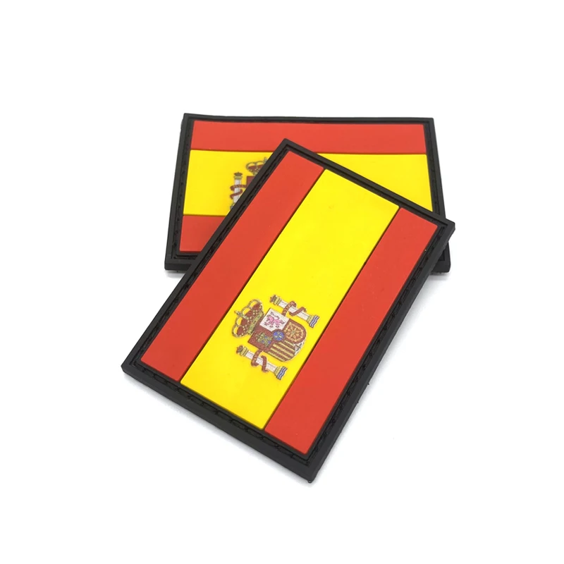 Spain Spanish Flags Pride Rubber Flag Silicone Soft Patches PVC Patch for Backpack Hat