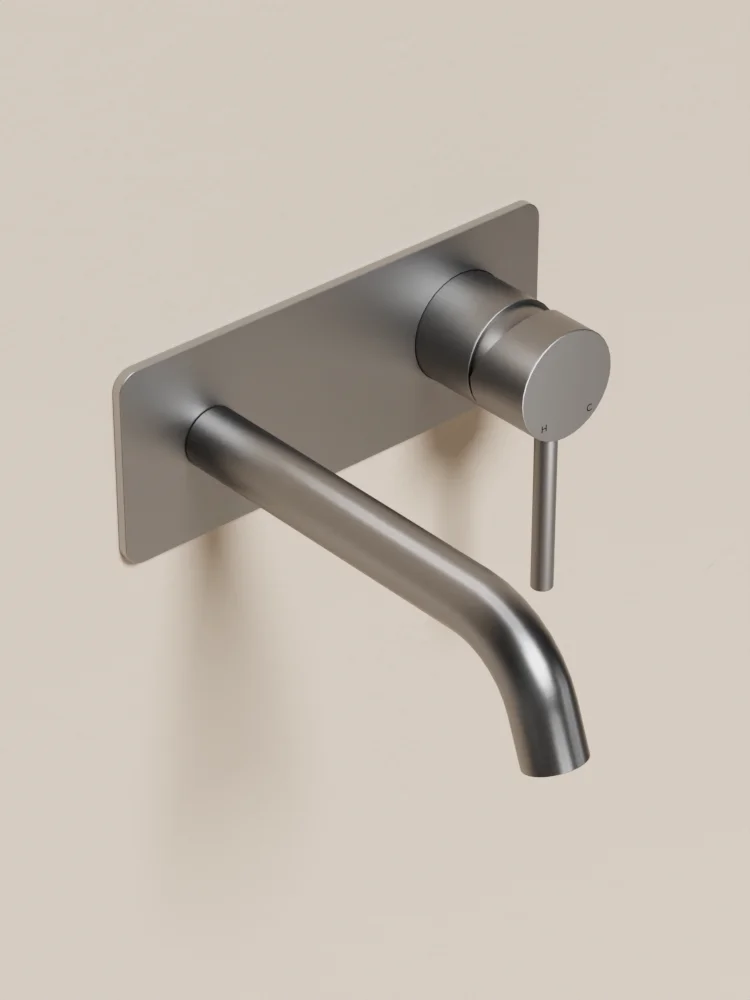 Modern 2-Hole Wall Mounted Bathroom Faucet Hot and Cold Water Mixer for Basin for Apartment Use or Wash Basin Faucet