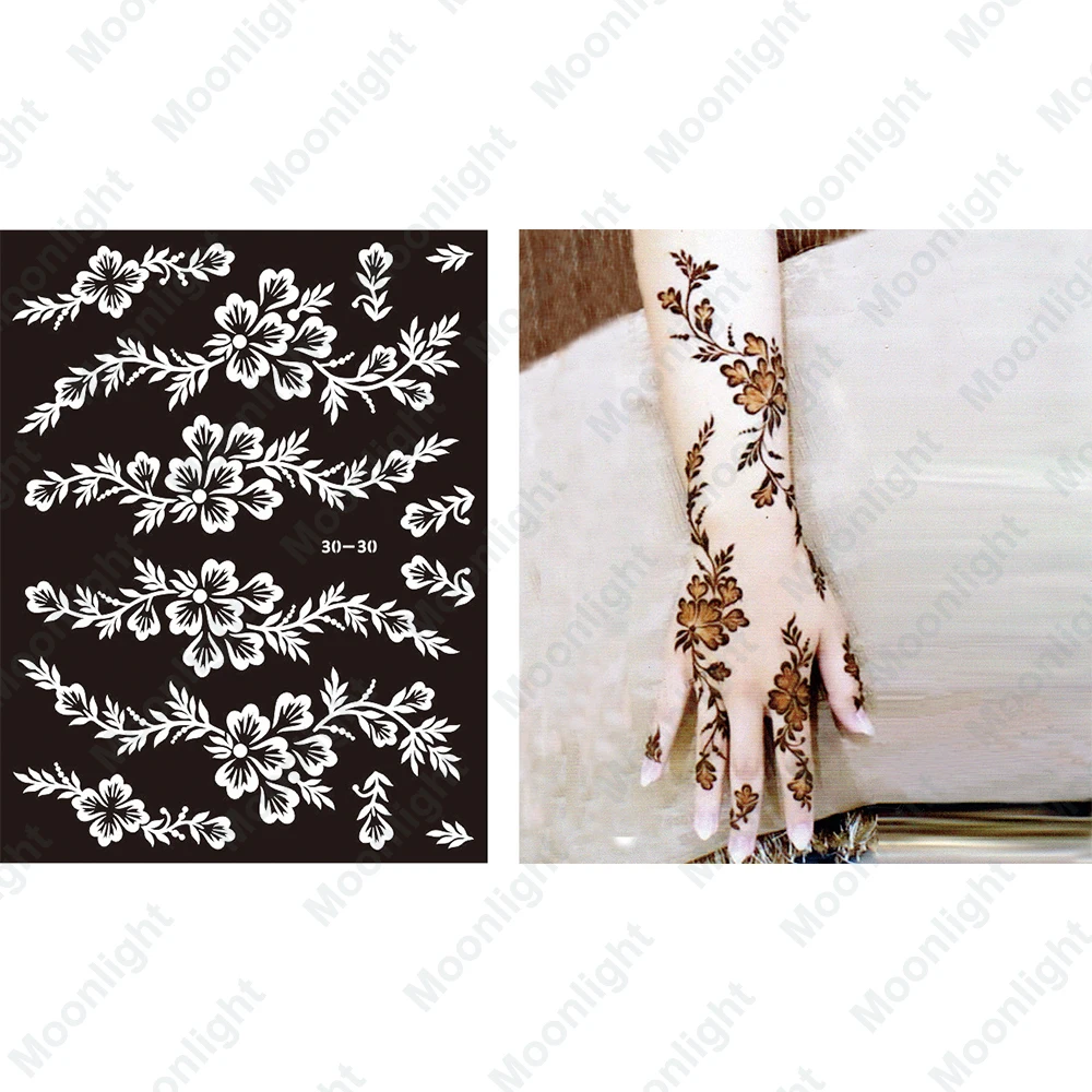 Custom Temporary Henna Tattoo Stencil for Flower Drawing Making Henna Tatoo Stencil Fullhand Henna Stencils Sticker No- Toxic