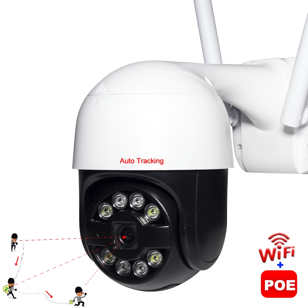 Low budget CCTV PTZ Camera IR 30M Humanoid AI Smart Auto Tracking SEETONG P2P 2MP POE 3MP Outdoor wireless WIFI security camera