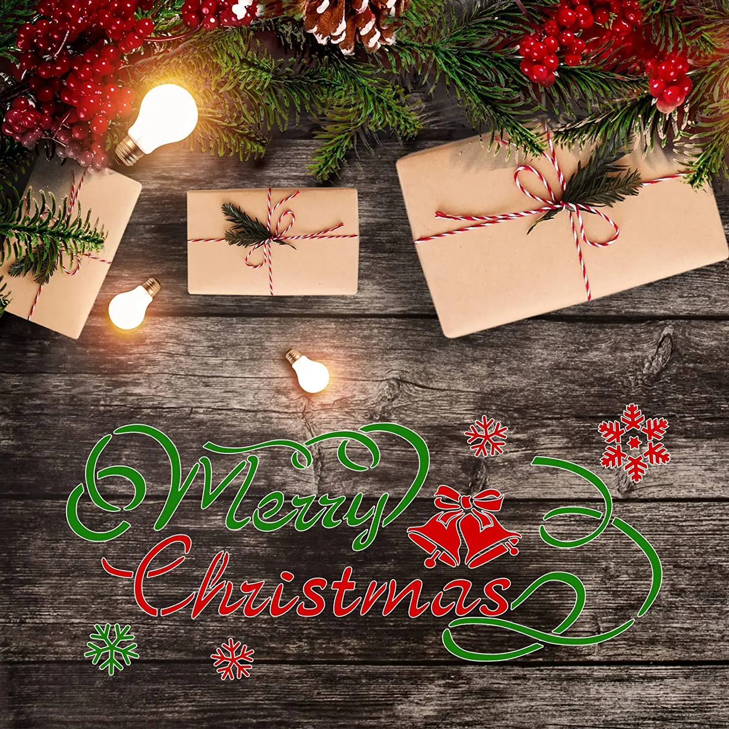 Merry Christmas Art DIY Crafts Stencils Plastic Painting Stencil
