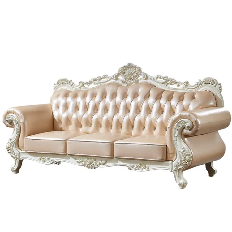 
Foshan Factory Corded Settee Foam Play Couch Traditional Sitting Room Furniture Sofa Set Luxurious Durable European Sofa 