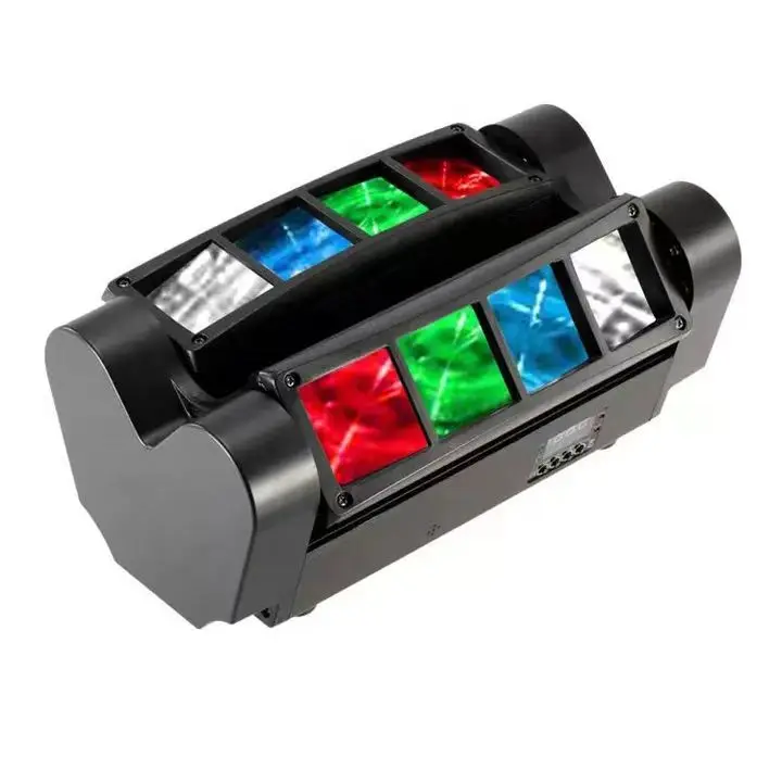 Мини-светодиодный 8-глазный светильник-паук RGB управление звуком движущаяся головка DMX DJ Bar сценический луч света