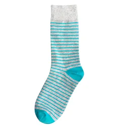 Cotton Custom Logo Design Different Knitting Position Stripe Color Bulk Mens Socks
