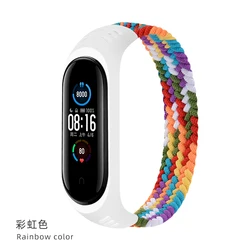 High Quality Weave Mi Band 6 5 4 3 Wristband Single Loop Elastic Braided Watchband For m6 nylon strap