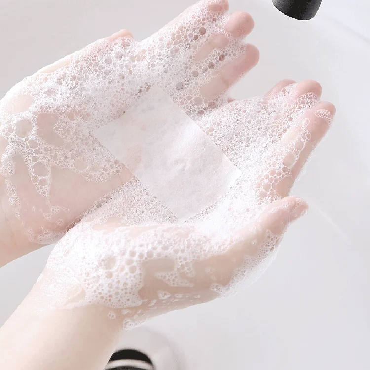 Disposable Hand Soap Sheet Disposable Soap Sheets Dissolving Paper Soap Bar In Bulk