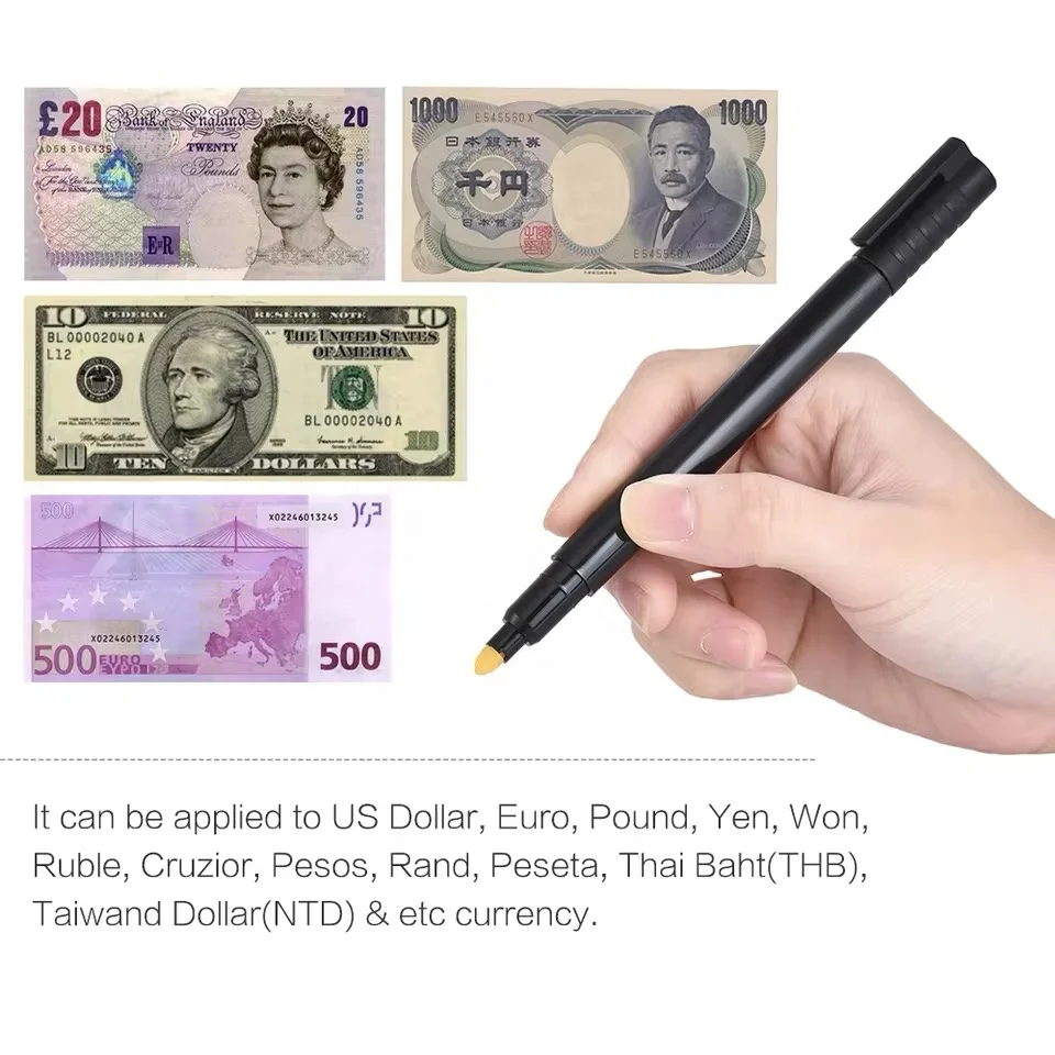 Money detector pen banknote tester cash checker with unique ink for hand checking tool