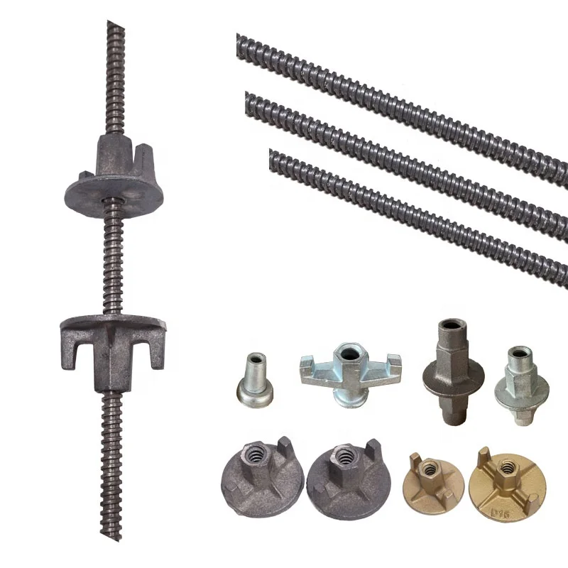 Concrete Formwork Accessories Threaded Rod Tie Rod For Construction With Wing Nut Formwork Clamp