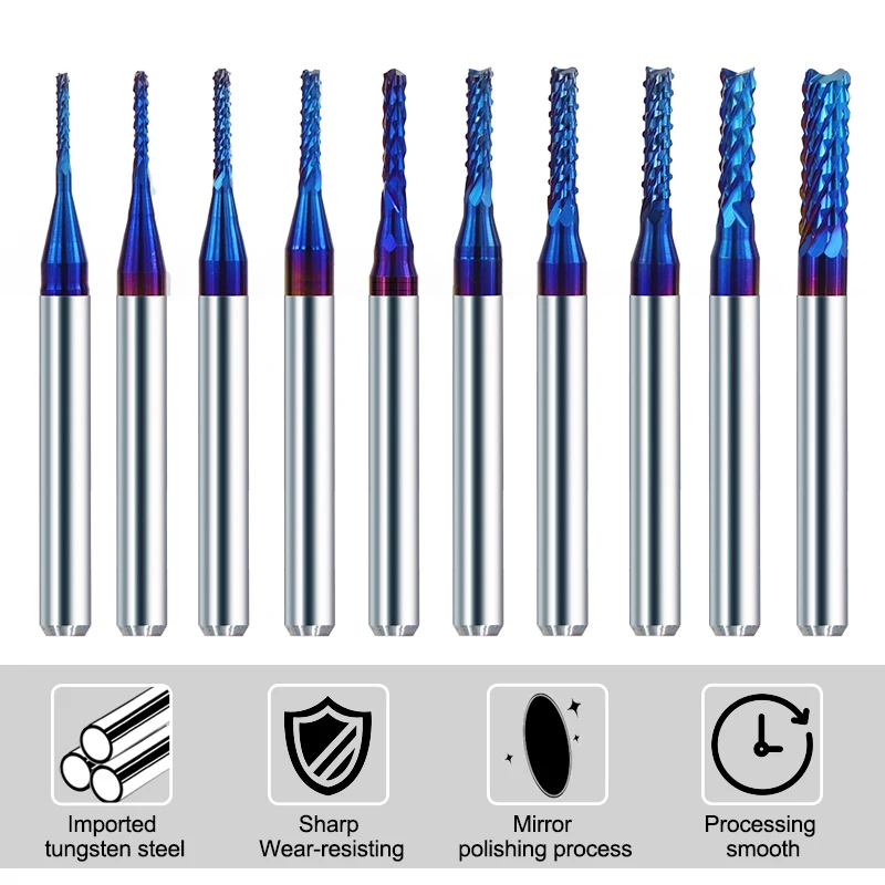 WEIX Wholesale WoodWorking Solid Carbide Corn Teeth Milling Cutter Nano Blue Coating