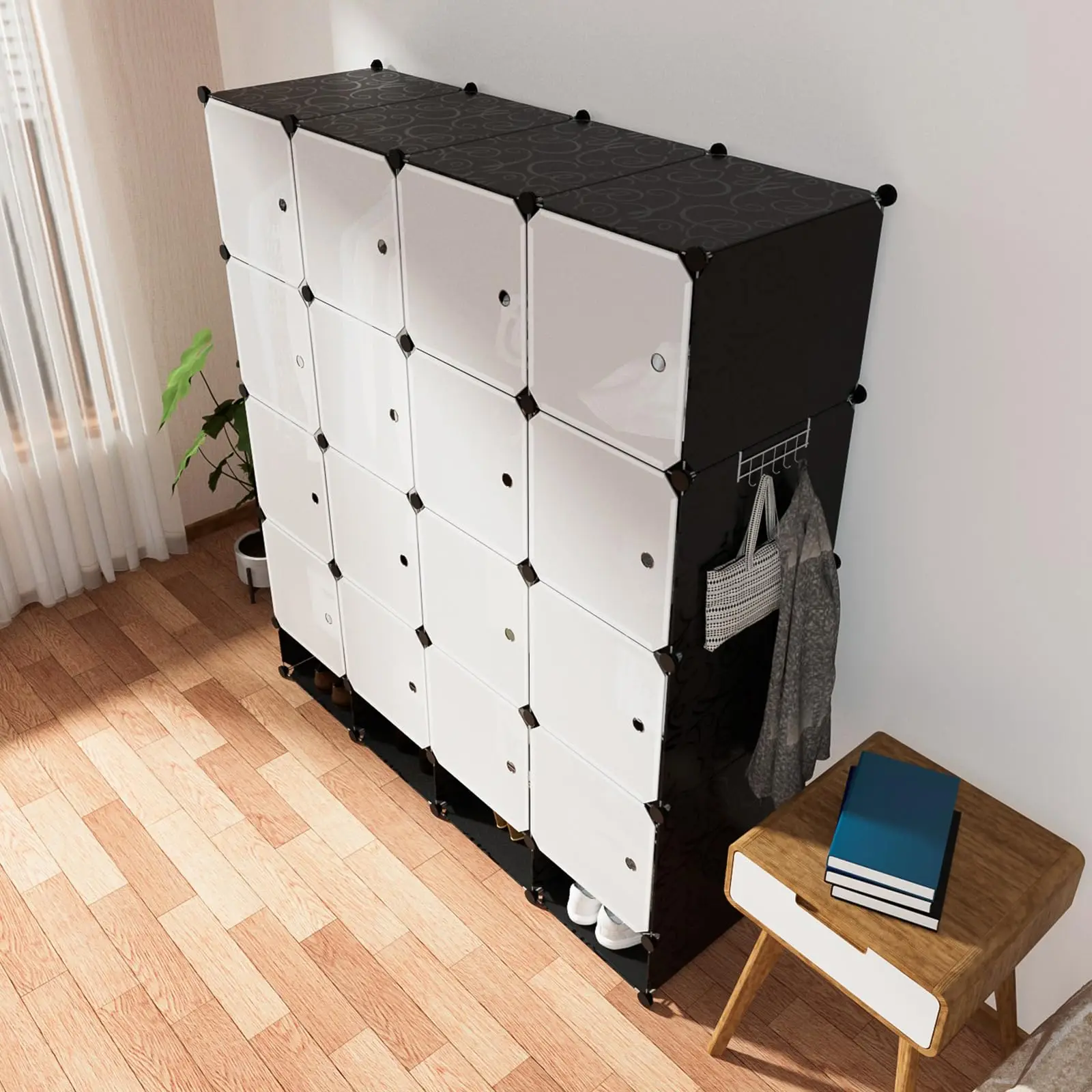 Good Quality Detachable Plastic Wardrobe Modern DIY Plastic Home Furniture Combination Cabinet Clothes Storage Wardrobe