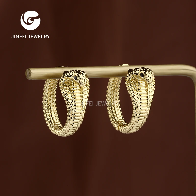 Hot Sale Wholesale Women Jewelry Exotic Style Metal Material Snake shape Plated Gold Earrings