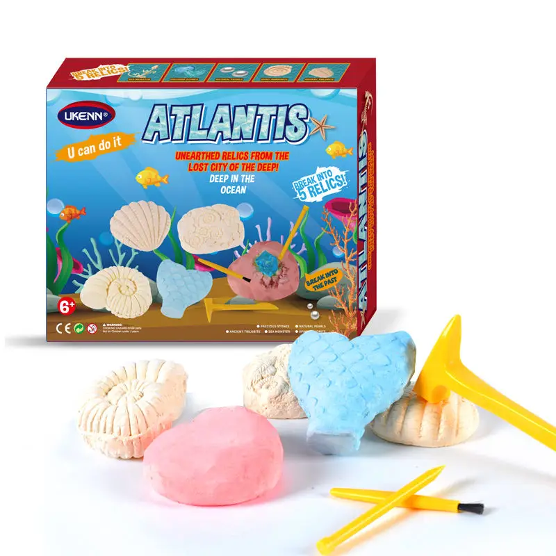 K6602 gemstone Archaeological Excavation toys for kids Exploration Dinosaur Toys Five-in-one marine archeology toy