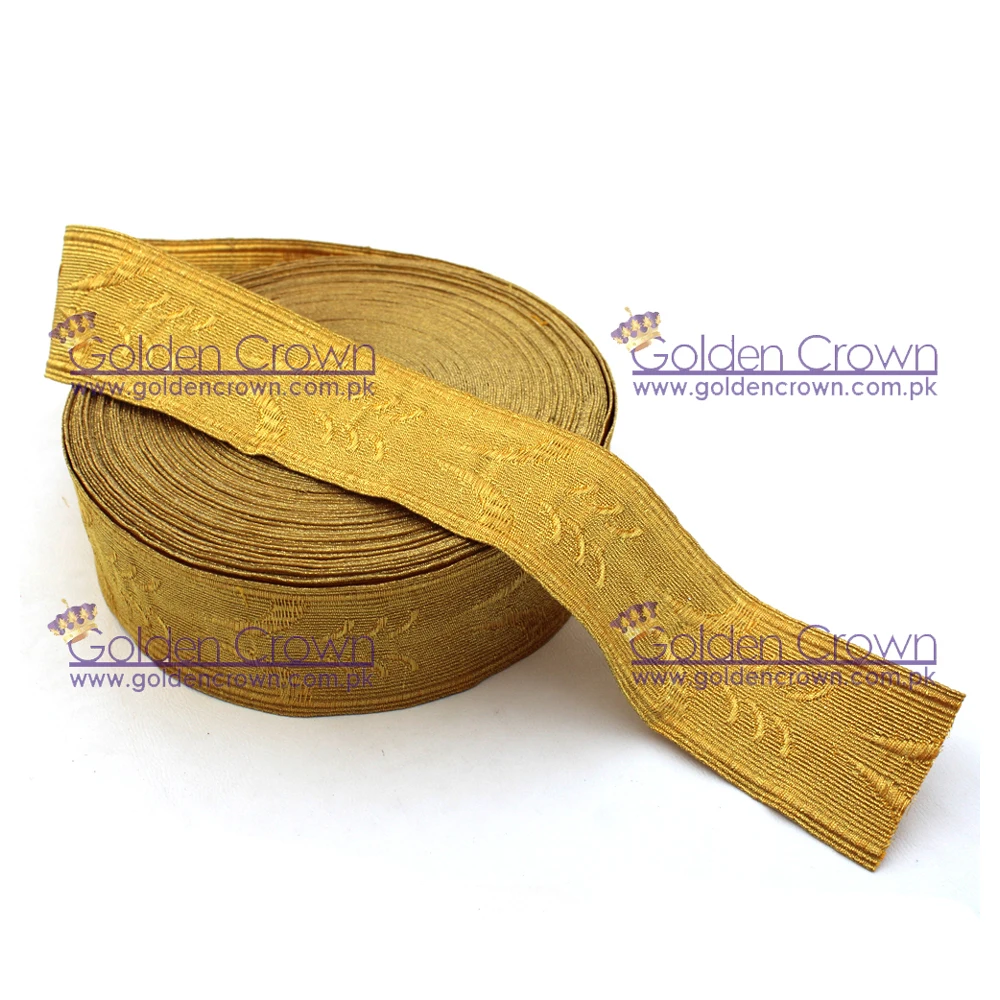 Wholesale Gold Mylar Oak Leaf Lace Gold Braid