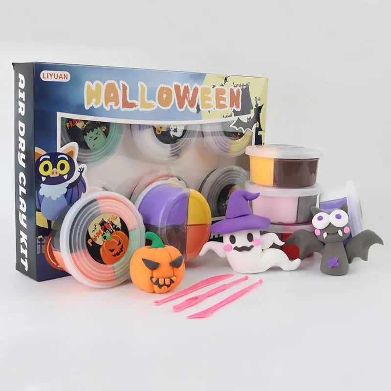 Light clay toy light color mud plasticine air-dried mud kindergarten clay handmade festival DIY set Halloween
