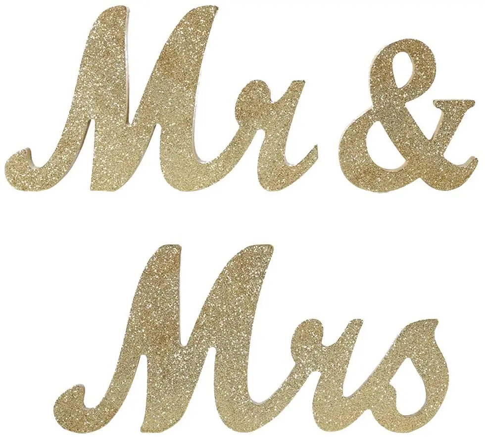 Modern Vintage Style Wooden Mr and Mrs Sign Rustic Letters Wedding Signs for Wedding Table Photo Props Party  Desk Top