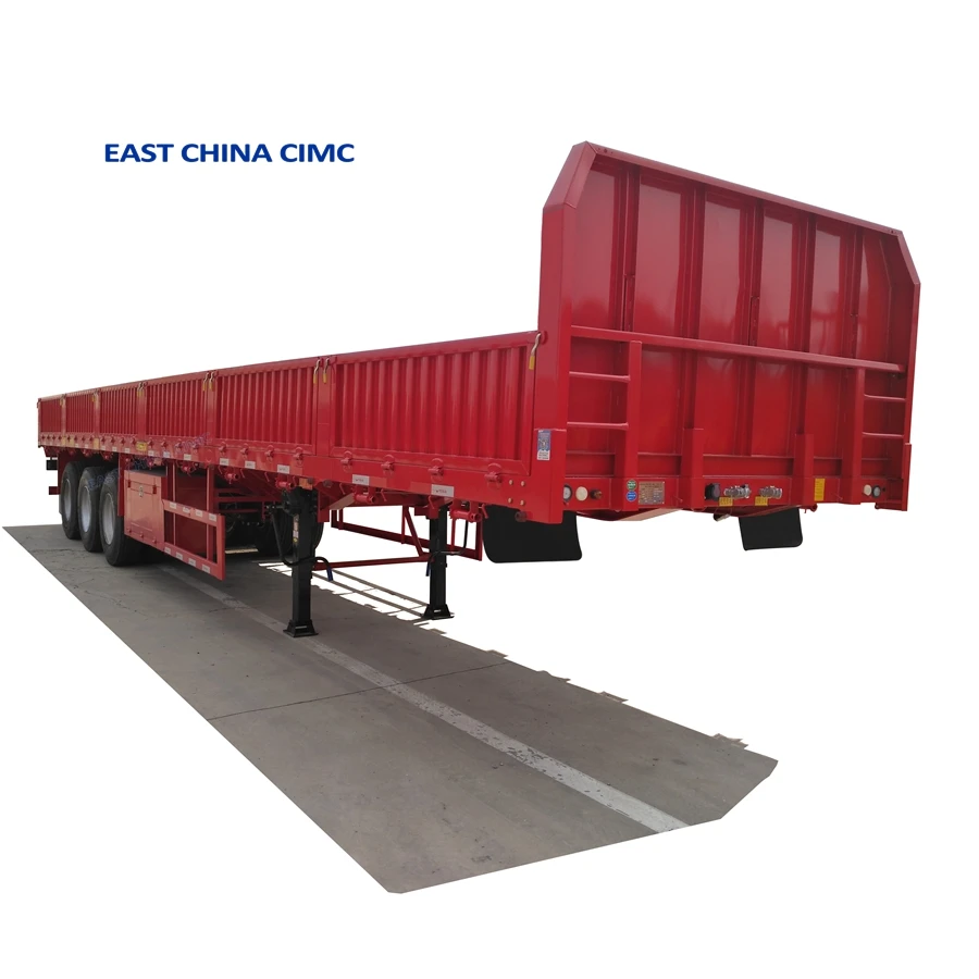 3 Axles 12 wheels 45tons Side Panel Truck Trailer For Construction Materials Transport