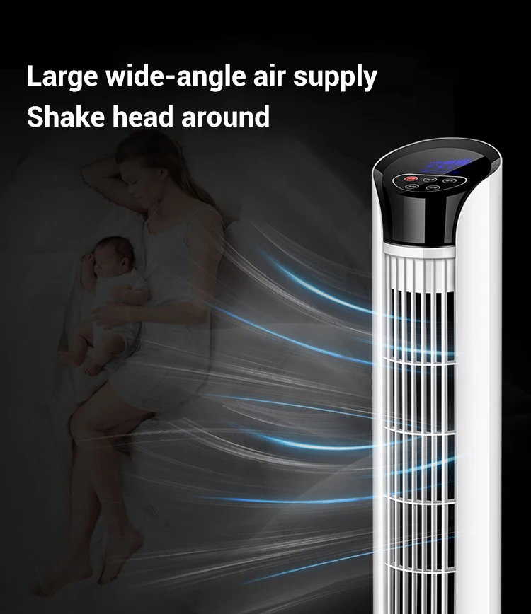 220V Rotary Switch Solar Electric Fan Rechargeable Standing Fan Touch Screen Tower Digital Plastic High Speed Home 18 Inch 60 5L