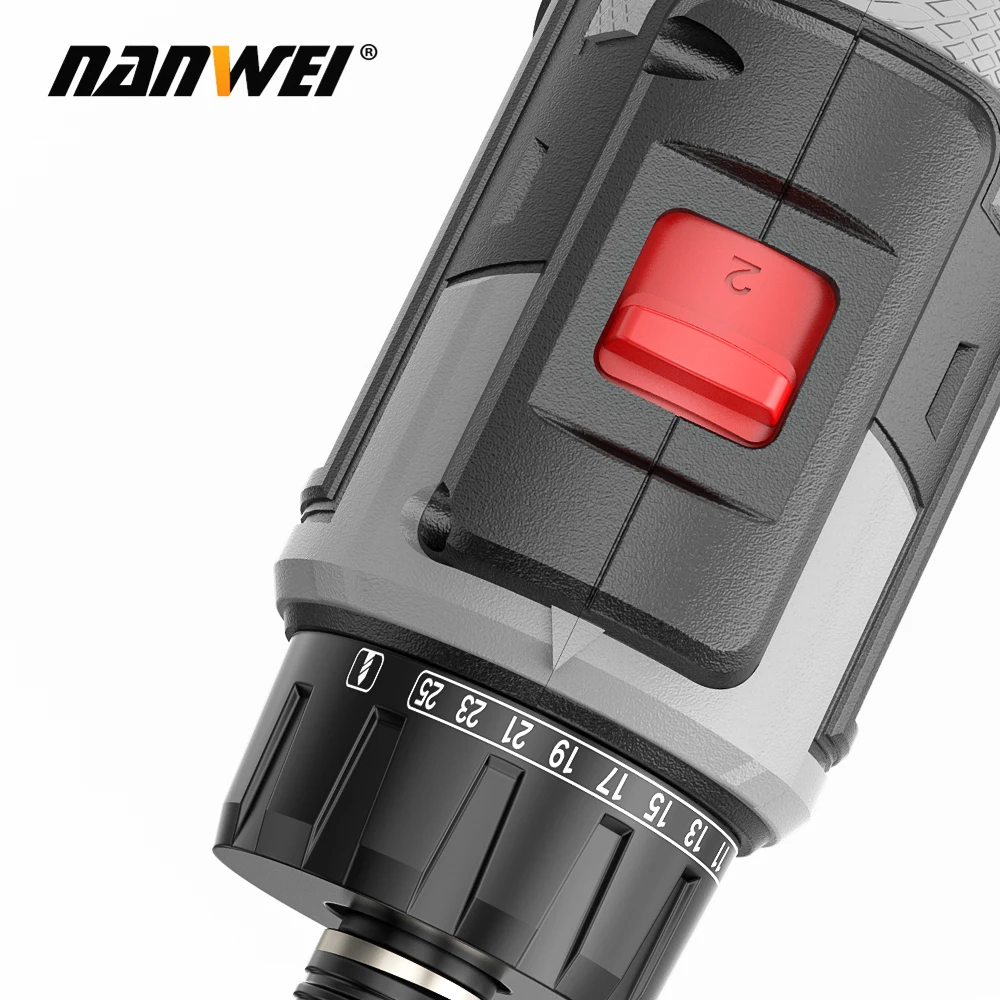 Nanwei 16.8V 60N household electric cordless brushless screwdriver installation tools driver drill adjustable speed screwdriver
