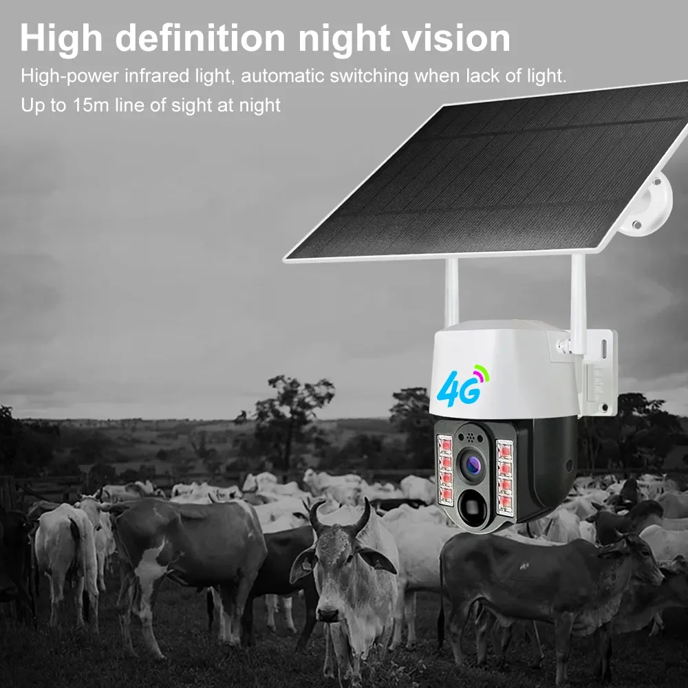 Wireless outdoor solar power surveillance ptz camera with wifi or 3G/4G/Sim Card Cctv security Camera security camera system