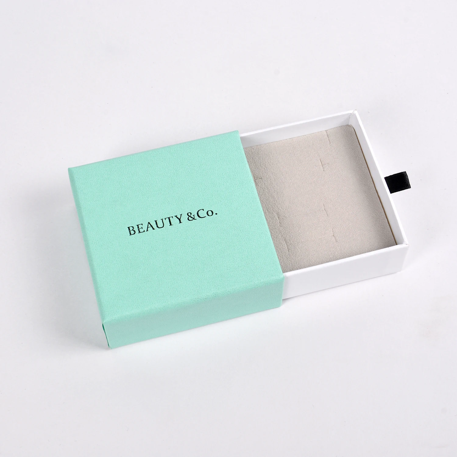 Custom Logo Eco-Friendly Jewelry Packaging Box Low MOQ Velvet Insert Paper Slide Drawer for Storage