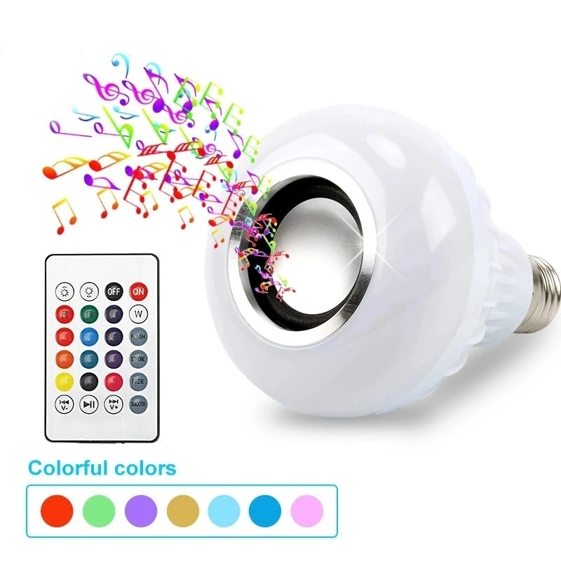 
Smart Colourful Disco Music Player blue&tooth music Speaker Bulb bombilla inteligente RGB 12W E27 for Night Wedding Party 
