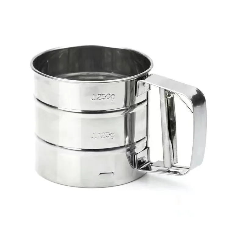 304 из нержавеющей стали ручной просеиватель муки для выпечки мелкозернистый сито ситтеры порошка дуршлаг и ситер