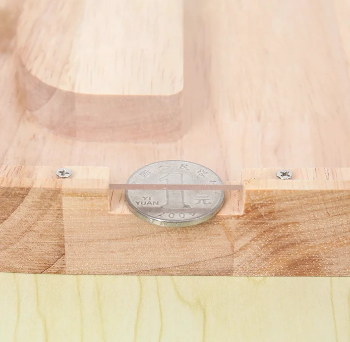 Custom wooden cartoon transparent Piggy coin bank kids money saving storage cash collecting box safe surprise gift