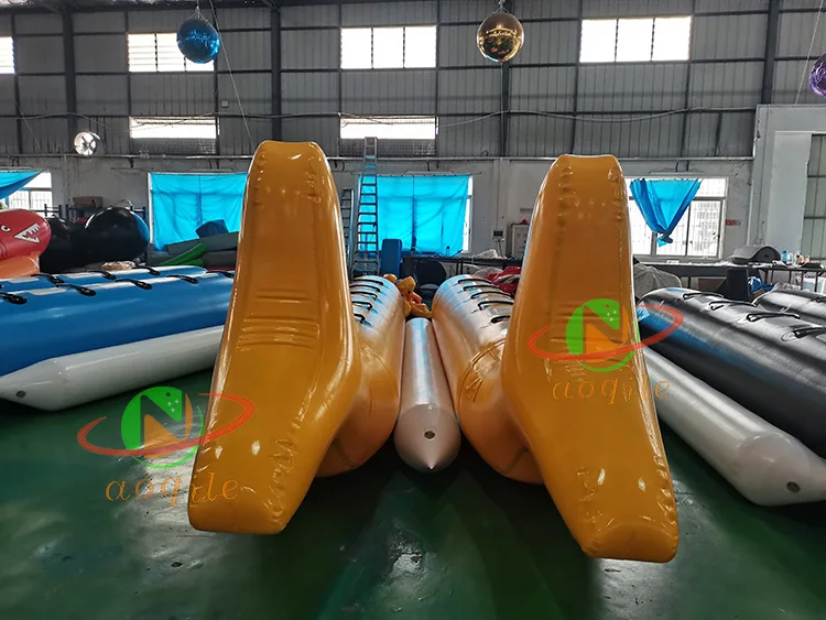 Брезент из ПВХ новый дизайн двойная трубка надувные водяные Санки игрушки буксируемая 6 мест летающая лодка для рыбы