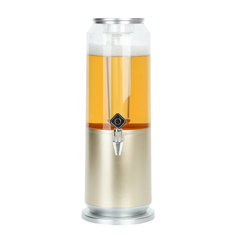 Factory Wholesale 3L Luminous Beer Tower Beverage Dispenser Draft Beer Tower with LED Lights Removable Ice Tube