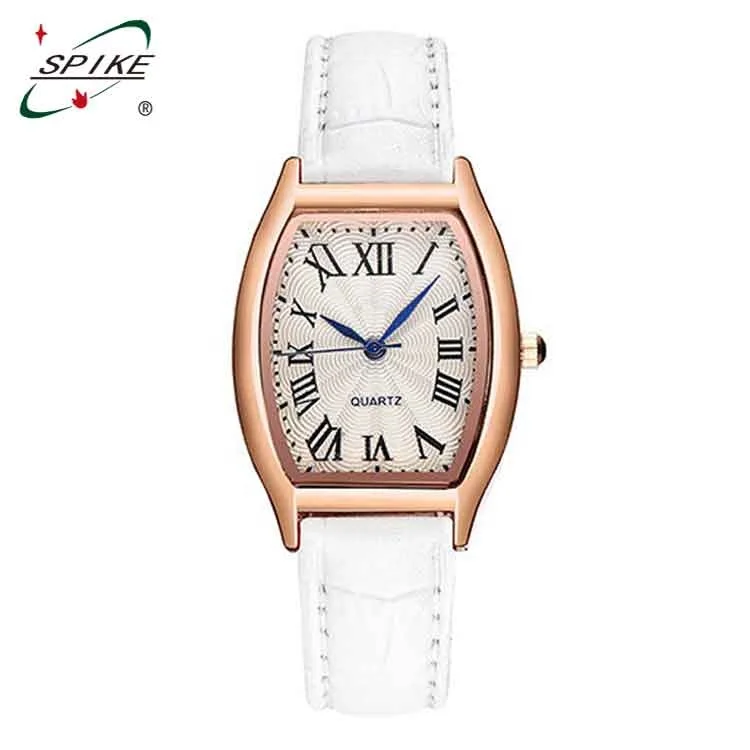 Waterproof leather band japan movement quartz watches stainless steel back