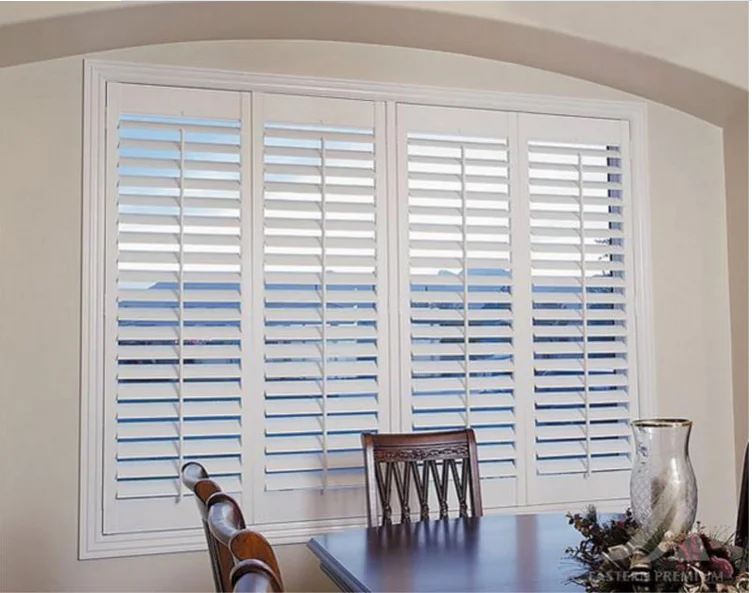 australia pvc blinds bulk England Australia style Bay Window sliding real wood wooden Plantation shutters white colour louver