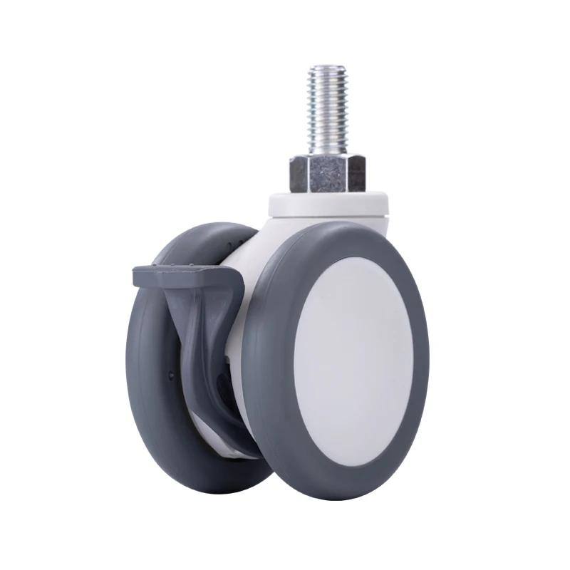 Economical Custom Design Medical Bed Swivel Double Caster Wheel With Total Lock Brake
