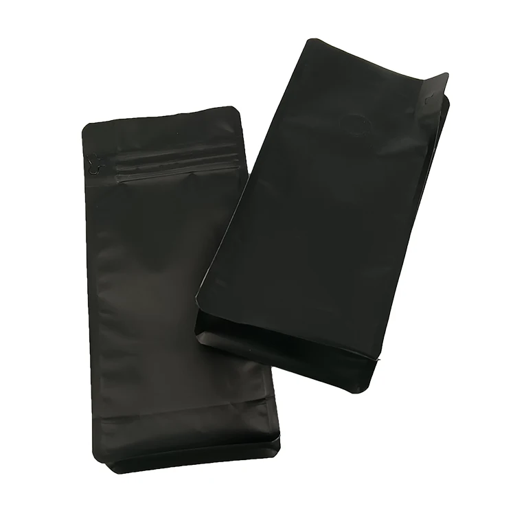 customized  kraft compostable flat bottom custom printed drip coffee beans bags packaging with valve and zipper