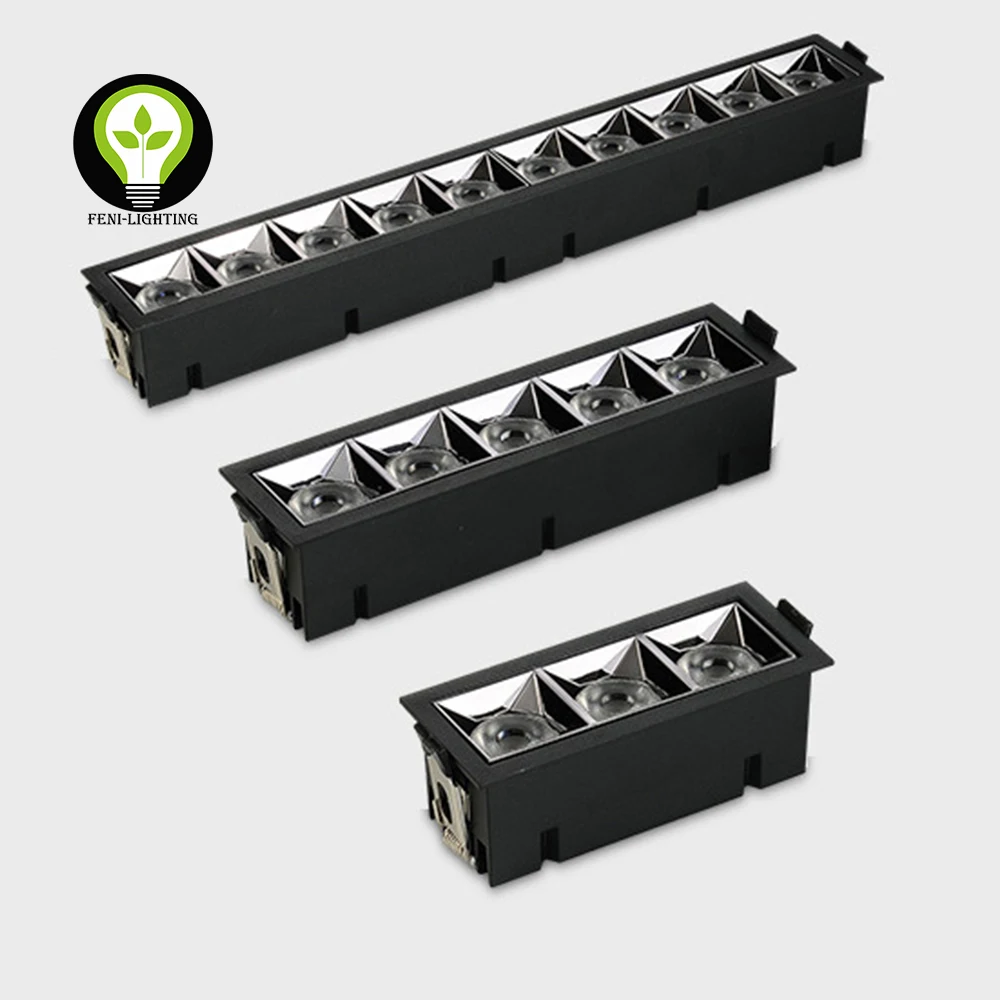 Flick free Recessed Anti-glare LED Grille Lighting LED Linear Downlight LED spotlight