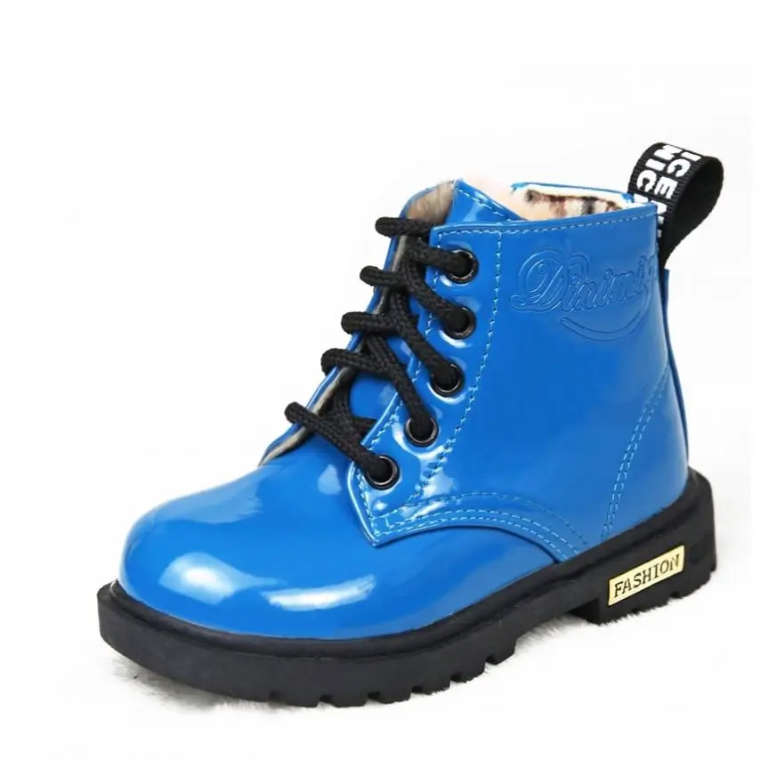 Children Boots Kids Girls Boots Casual Autumn Winter PU Leather School Boy Shoes