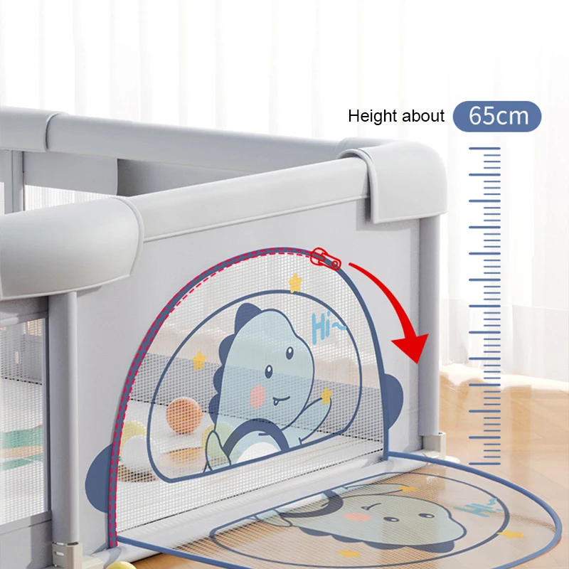 Large Size Mesh Fabric Baby Playpens Toddler Playyard For Home 180*200cm Green Square Safety Game Fence For Children